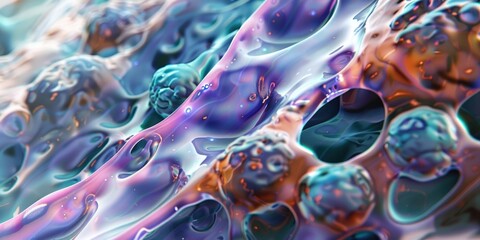 Naklejka premium Vibrant and swirling abstract pattern with bright colors.