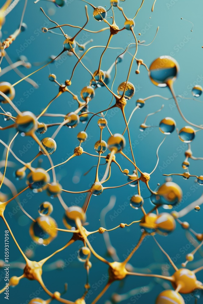 Aufkleber illustration of neural cells and their connections, depicting the complexity of neural networks in t