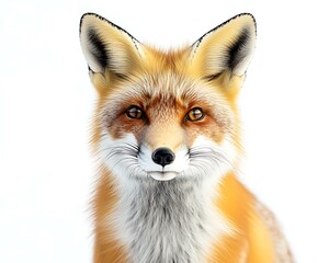 Fototapeta premium Realistic Playful Red Fox with Intelligent Expression