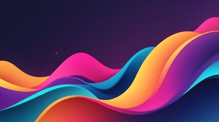 A 4K HD image of a vibrant banner with a gradient color scheme blending seamlessly from one color to another. The design incorporates a fluid, liquid shape that contrasts with the gradient background,