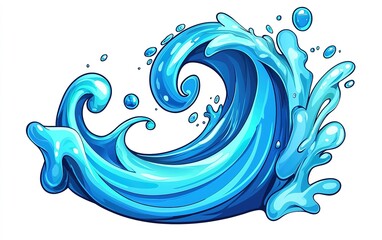 A vibrant wave crashing against the shore, showcasing dynamic movement and bright colors in an artistic representation