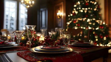 wonderful christmas decorated table