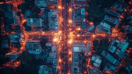 Fototapeta premium Aerial View of Synchronized Distribution Network