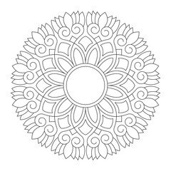 Mandala pattern for Coloring book page, vector file