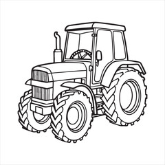 Fototapeta premium Tractor line art vector illustration