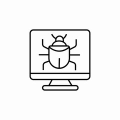 computer bug icon sign vector