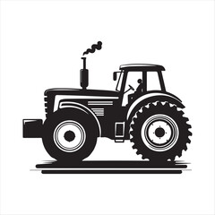 Obraz premium Tractor silhouette vector art illustration