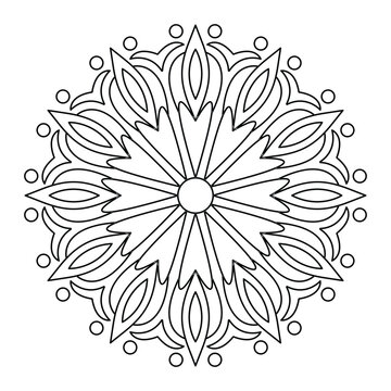 recommend clip art: Simple Mandala Flower Design. Easy mandala, coloring book page, vector file