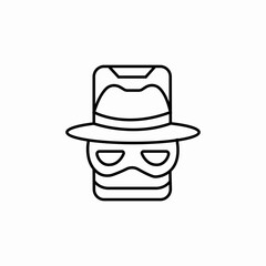 phone incognito user icon sign vector