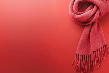 Red Scarf on a Red Background: A Stylish Winter Accessory