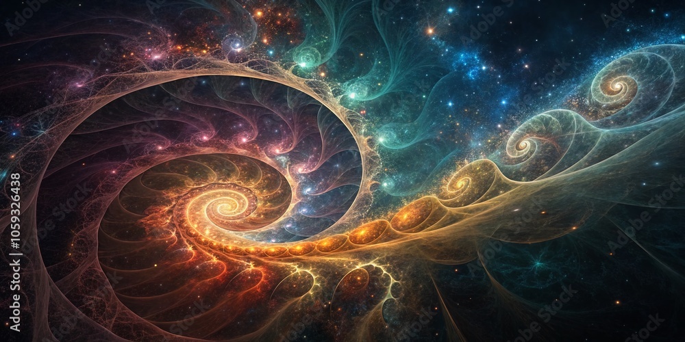 Aufkleber energy of fractal realms: a journey through abstract dimensions and cosmic patterns