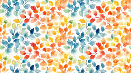 Hand painted watercolor seamless pattern featuring vibrant spring autumn and summer hues perfect for invitations cards or menus