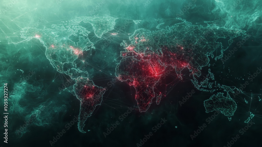 Poster digital map with real-time connections visualization