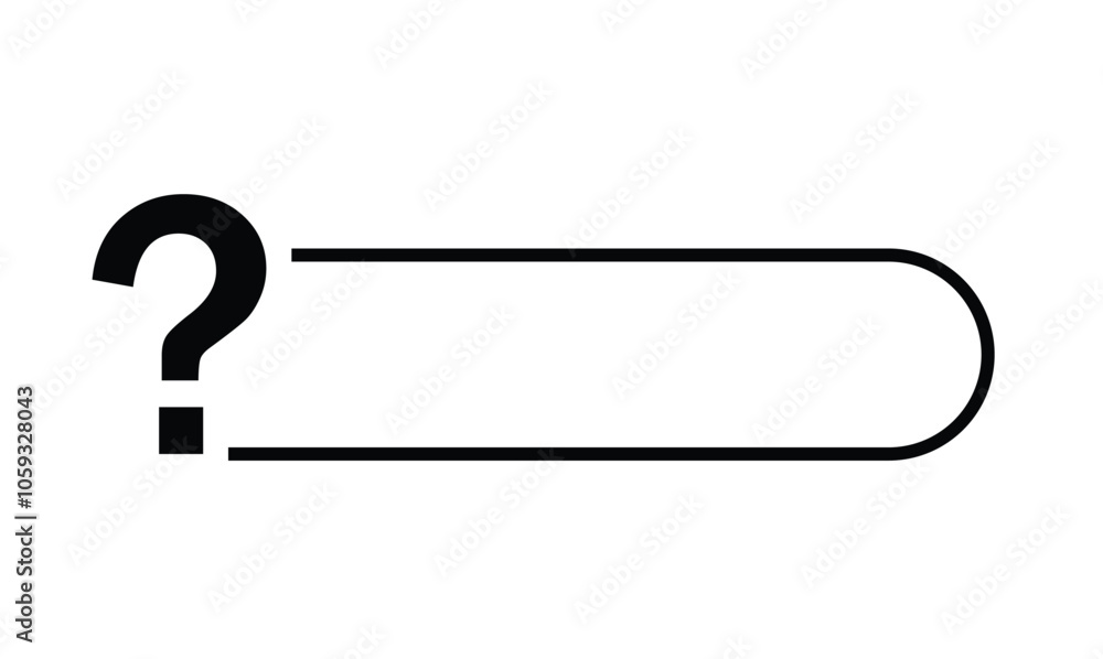 Aufkleber question black line box faq vector text banner. question frame