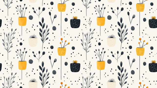 Minimalistic Scandinavian seamless pattern featuring elegant designs suitable for nursery room wallpaper and crafting projects printable decor