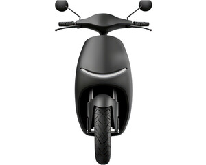 Black scooter with a white background. on Isolated transparent background