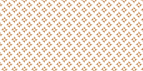 Golden vector seamless pattern with small diamond shapes, floral silhouettes. Simple texture.