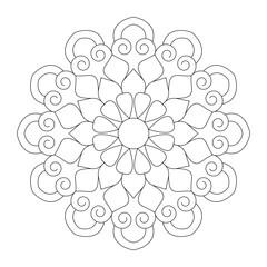 Elegant Simple Mandala Flower Design. Easy mandala, vector file