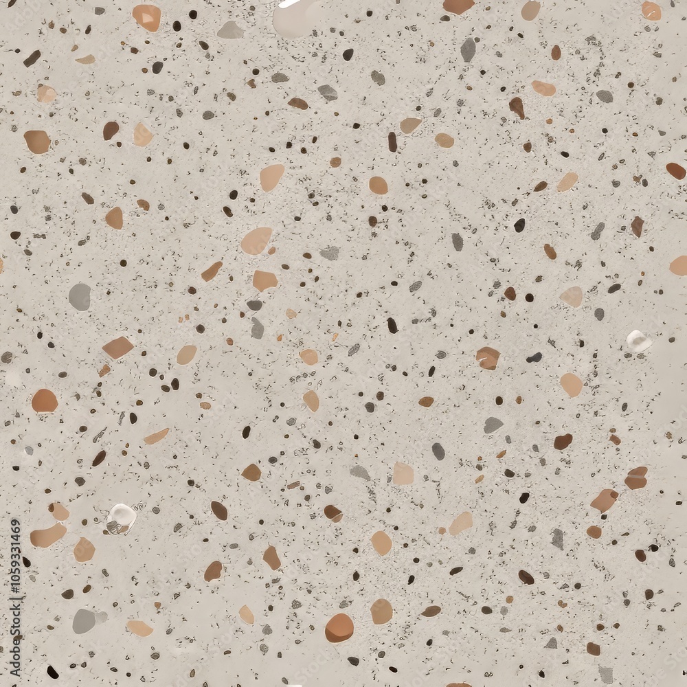 Poster elegant terrazzo texture with earthy tones and varied pebble patterns