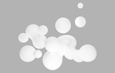 3d fluid blob shape. Abstract liquid organic sphere graphic. Lava lamp chemistry geometric element. Floating white smooth y2k geometry form for banner. Creative molecular minimal art render isolated.