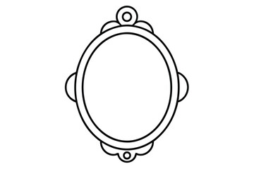 Designed Mirror line art vector illustration