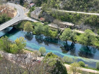 View of the Krka River from Knin Fortress, Croatia - Blick auf den Fluss Krka von der Festung Knin, Kroatien - Pogled na rijeku Krku sa Kninske tvrđave, Hrvatska