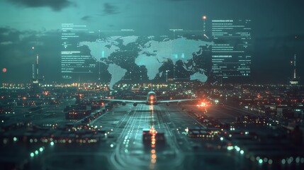 Obraz premium Interactive Logistics Interface with Tracking Map