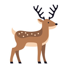 A cute deer with antlers.