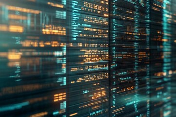 Digital data streams illuminating a modern tech environment in vibrant hues. Generative AI