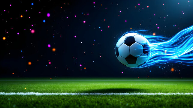 Futuristic Soccer Ball in Motion - Powered by Adobe