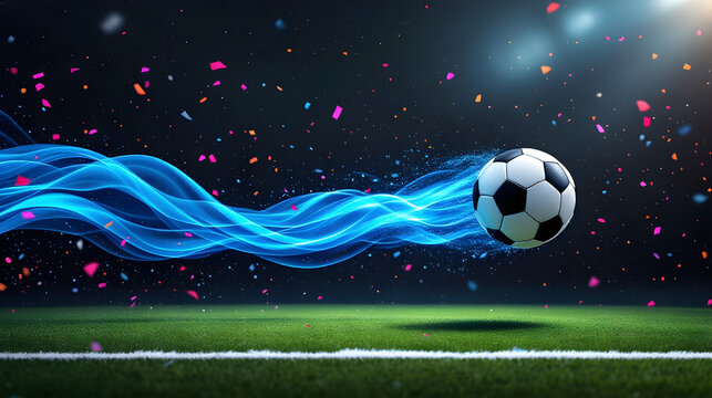 Futuristic Soccer Ball in Motion