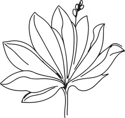 Black flower silhouette vector on white background