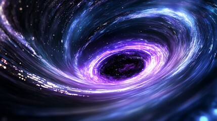 Obraz premium Cosmic Vortex Swirling Galaxy Black Hole Nebula Stars Space Background