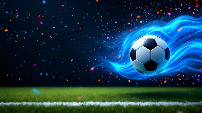 Futuristic Soccer Ball in Motion - Powered by Adobe