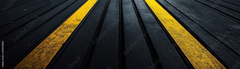 Poster black background with yellow lines, gradient lighting and shadow effect, dark gray color scheme, dia