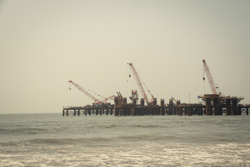 Beach in the Mumbai, India. Coastline Versova