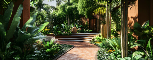 Luxury resort hotel garden design for tourism architecture