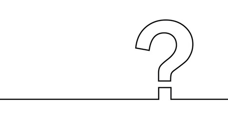 question mark one line illustration vector border