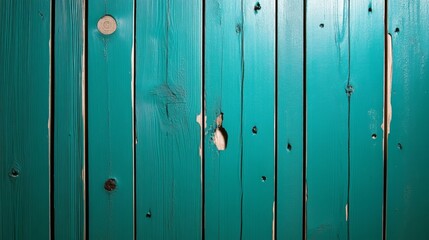 Fototapeta premium Rustic Teal Wood Plank Background Texture Worn Paint Vintage Design