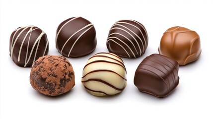 Fototapeta premium Assorted Gourmet Chocolate Truffles Sweet Treats Delicious Dessert Confectionery Candy