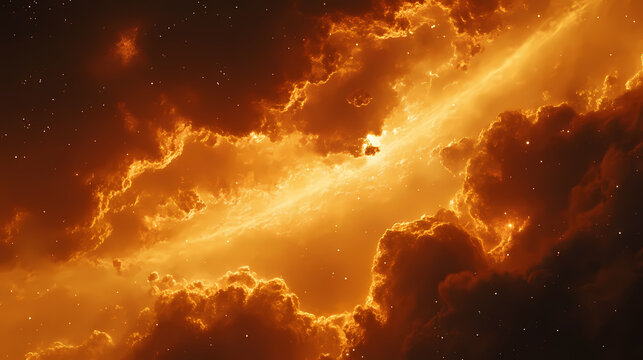 Stunning cosmic scene featuring vibrant clouds of gas and dust illuminated by brilliant colors, perfect for space enthusiasts and art. Space Opera Scene. Illustration