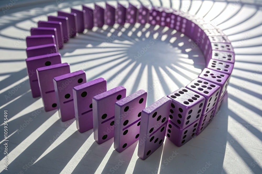 Poster geometric futuristic spiral of twisted violet shapes in 3d motion visualization