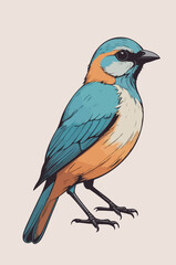 Blue Bird in vector illustration