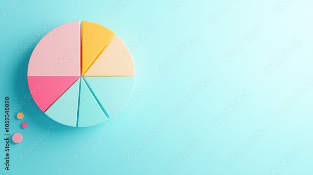 Poster a pie chart with segments representing different data categories, showcasing their relative contribu