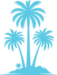 palm tree silhouette vector art on white background