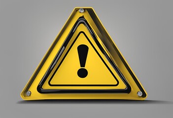 Find a yellow triangle warning sign isolated on a white background, ideal for safety, hazard, and caution-related visual projects
