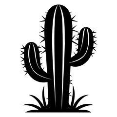 Cactus Black vector silhouette isolated on a transparent background