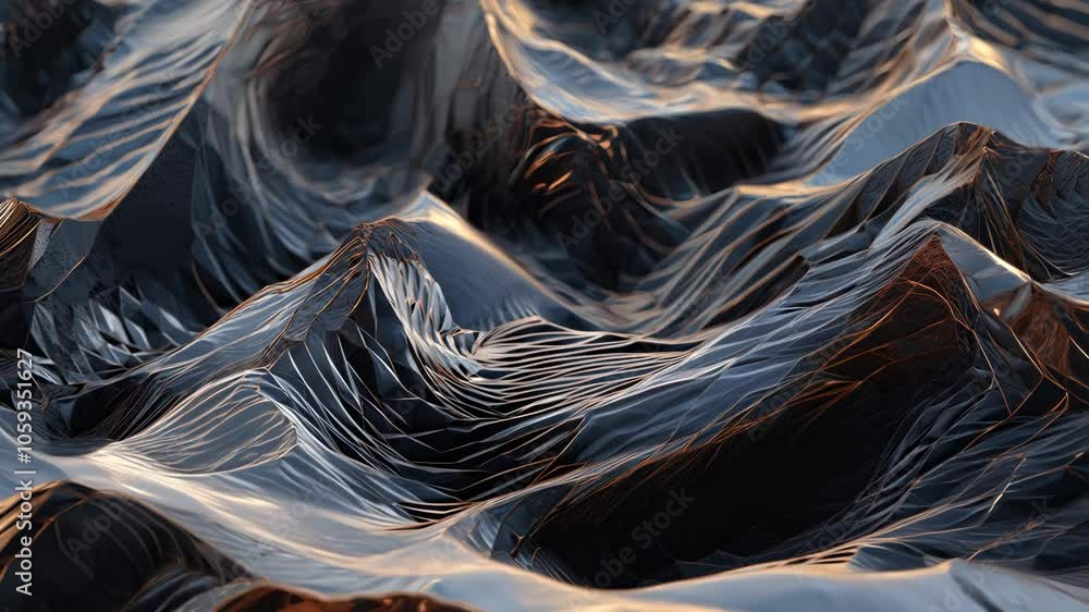 Poster scientific abstraction with futuristic textured tissue waves. tech background with close-up wave bio