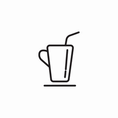 cold drink glass icon sign vector