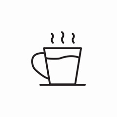 glass cup hot tea icon sign vector